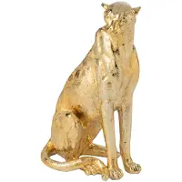 J-Line Léopard debout Polyresin doré Small