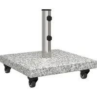 vidaXL Support de parasol , 30 kg, gris, en granit, forme carrée