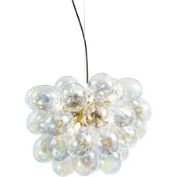 QAZQA Suspension Art Déco Or avec Verre Arc-en-ciel 50cm 8 Lumières - Uvas