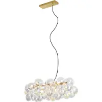 QAZQA Suspension design dorée avec verre arc-en-ciel 8 lumières - Uvas