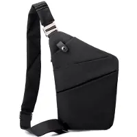 INF Sac de poitrine noir à bandoulière gauche