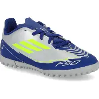 Adidas Enfant F50 Messi Club La Vida Rapida Pack Crampons Astro terrain stabilisé Silver Metallic/Solar Yellow/Lucid Blue