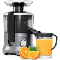 Kitchenbrothers Extracteur de jus - Pour légumes et fruits - Extracteur de jus - Avec récipient à pulpe - 500ml - 600W - Argent/Gris
