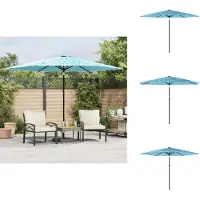 vidaXL Parasol avec mât en acier bleu 288x288x225 cm