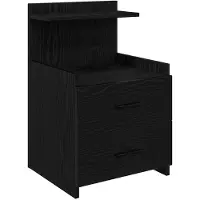 vidaXL Table de chevet avec 2 tiroirs Noir 40 x 36,5 x 62 cm