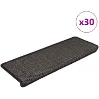 vidaXL Tapis d'escalier autocollants 30 pcs 65x21x4 cm anthracite