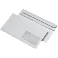 Mailmedia Enveloppes DIN Lang autocollantes, avec fenêtre (DL, 1000x)