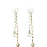 Elli Boucles d'oreilles or / blanc perle