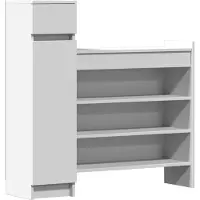 vidaXL Armoire à chaussures blanc 100,5x28x100 cm bois d'ingénierie