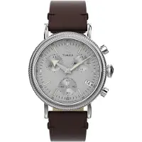 Timex Montre à affichage analogique 'Waterbury' brun foncé / argent