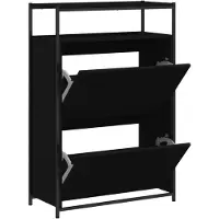 vidaXL Armoire à chaussures noir 75x34x112 cm bois d'ingénierie