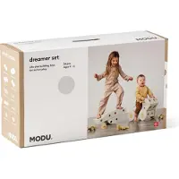 Modu Dreamer-Set - Kit de construction XXL Jouet d'équilibre, toboggan, bascule, kit de construction, Couleurs:Sand Grey / Honey Yellow