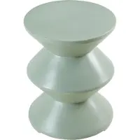 En.casa Table d'appoint 'Kyppeslo' 47xØ37 cm Table de nuit Table de jardin indoor outdoor Béton léger Vert menthe