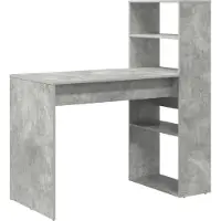 vidaXL Bureau , béton gris, panneaux de particules, 113 x 54 x 120 cm