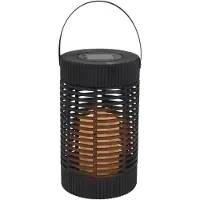 Home Deco Factory Lanterne Solaire - - Effet Bougie - Design Moderne - Noir