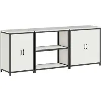 vidaXL Ensemble de rangement pour la cuisine HATTEM, 3 pièces, blanc