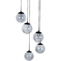Beliani Lampe suspendue en métal noir 5 teintes de verre fumé éclairage design moderne pour salon intérieur