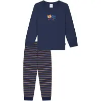 Schiesser Pyjama 'Boys World' bleu marine / curry