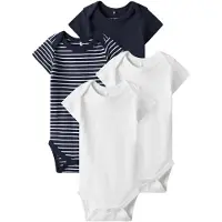 TWO SOON Barboteuse / body bleu foncé / blanc