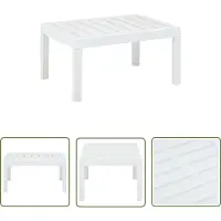 The Living Store Table de jardin blanche 78x55x38 cm plastique