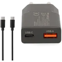 Ginza.se Chargeur mural GaN double port 20 W avec USB-C PD et câble