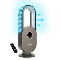 Princess Ventilateur sans pales – 45 W – Oscillant – Minuterie 15 h – Écran LED – Télécommande – Silencieux et puissant – 351500 – Blanc