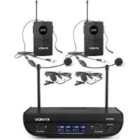 VONYX WM82B Digital Set microphones sans fil 2 canaux UHF portée 50m