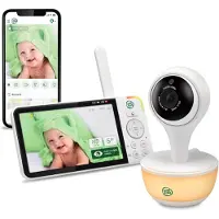 Leapfrog LF815HD : babyphone vidéo intelligent avec écran couleur HD de 5 pouces, Wi-Fi, capteur de température et d'humidité, objectif grand angle et veilleuse colorée