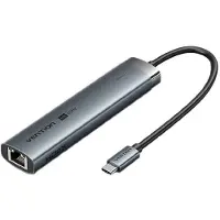 Vention 6-en-1 USB-C vers HDMI / 2 x USB 3.0 / USB-C / RJ45 / PD Station d'accueil 0.15M Gris Aluminium A