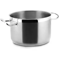 Lacor Eco Chef casserole mi-haute sans couvercle D28cm H17.5cm 10lt, Poêle + casserole, Argent, Gris