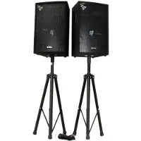VONYX speakers - SL12 - Set van 2 speakers met 12 woofer 1200W max. - Incl. statieven