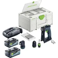 Festool CXS 18-Basic-Set Perceuse-visseuse sans fil 18 V 40 Nm Brushless + 2x batterie 8,0 Ah + chargeur rapide + Systainer