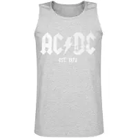 AC/DC Débardeur de - Est. 1973 - S - XXL - pour Homme - gris clair chiné - Taille S