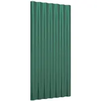 vidaXL Panneaux de toiture 36 pcs Acier galvanisé Vert 80x36 cm