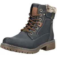 Tom Tailor Bottines à lacets bleu marine / marron