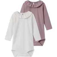 TWO SOON Barboteuse / body rose ancienne / blanc