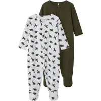 TWO SOON Pyjama olive / blanc