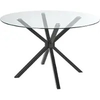 Beliani Table De Repas Meston Noir 120 Cm 120 Cm Verre De Sécurité