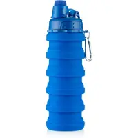 InnovaGoods Bouteille Pliable en Silicone - - Bentle - 500 ml - Bleu - Éco-responsable