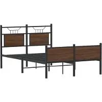 vidaXL Cadre de lit sans matelas Chêne brun 120x190 cm Bois composite