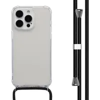 IMoshion Coque arrière Transparente avec cordon pour Apple iPhone 15 Pro Max - Noir