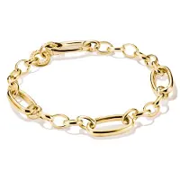 Thomas Sabo Bracelet 'Charm-Armband mit drei vergoldeten Connect-Gliedern' or