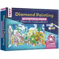 Sonstige Verlage Diamond Painting Calendrier de l'Avent Village de Noël scintillant. Avec matériel et outils pour 24 présentoirs