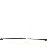 QAZQA Suspension moderne noire avec LED à intensité variable en 3 étapes - Twirl
