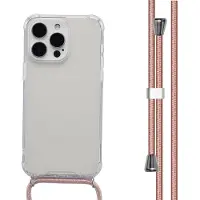 IMoshion Coque arrière Transparente avec cordon pour Apple iPhone 15 Pro Max - Rose Doré