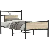 vidaXL Cadre de lit sans matelas Chêne Sonoma 90x190 cm Bois composite