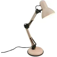 Briloner - Lampe de bureau avec interrupteur sur le câble, orientable, E14, max.25W, lampe de table, lampe de chevet, lampe de salon à poser, 15,5x53cm, beige