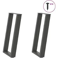 vidaXL Pieds de table console en U 2 pcs. Anthracite 28x(72-73) cm Acier