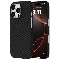 Accezz Coque Kevlar MagSafe pour Apple iPhone 16 Pro - Noir