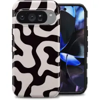 Selencia Coque arrière Vivid pour Google Pixel 10 / 10 Pro - Art Wave Black